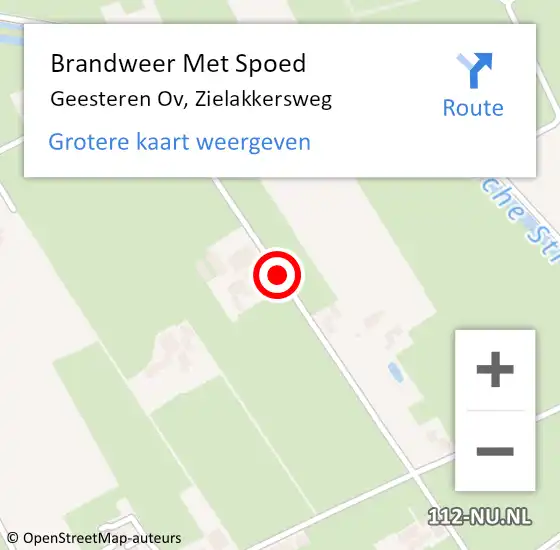 Locatie op kaart van de 112 melding: Brandweer Met Spoed Naar Geesteren Ov, Zielakkersweg op 8 augustus 2014 11:07