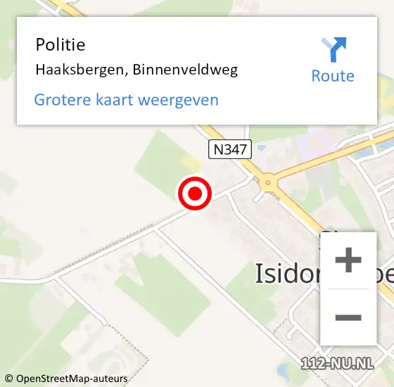 Locatie op kaart van de 112 melding: Politie Haaksbergen, Binnenveldweg op 14 december 2022 14:20