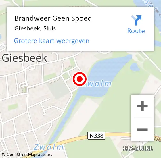 Locatie op kaart van de 112 melding: Brandweer Geen Spoed Naar Giesbeek, Sluis op 14 december 2022 15:25