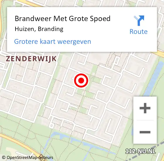 Locatie op kaart van de 112 melding: Brandweer Met Grote Spoed Naar Huizen, Branding op 14 december 2022 16:16