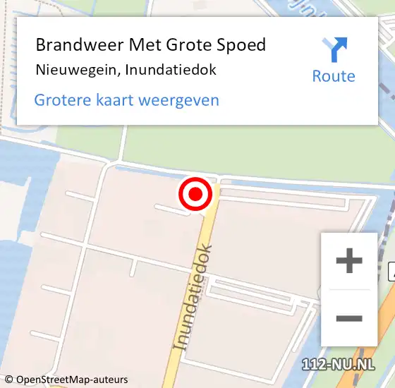 Locatie op kaart van de 112 melding: Brandweer Met Grote Spoed Naar Nieuwegein, Inundatiedok op 14 december 2022 16:21