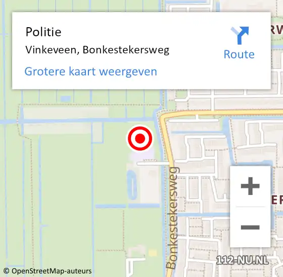 Locatie op kaart van de 112 melding: Politie Vinkeveen, Bonkestekersweg op 14 december 2022 16:59