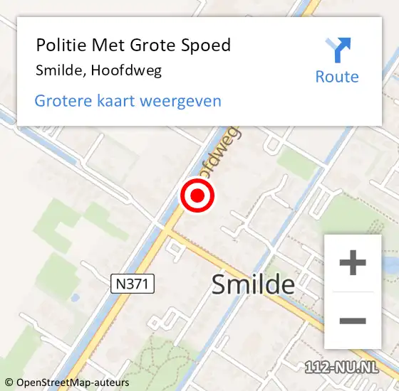 Locatie op kaart van de 112 melding: Politie Met Grote Spoed Naar Smilde, Hoofdweg op 14 december 2022 17:00