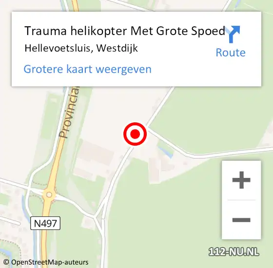 Locatie op kaart van de 112 melding: Trauma helikopter Met Grote Spoed Naar Hellevoetsluis, Westdijk op 14 december 2022 17:00