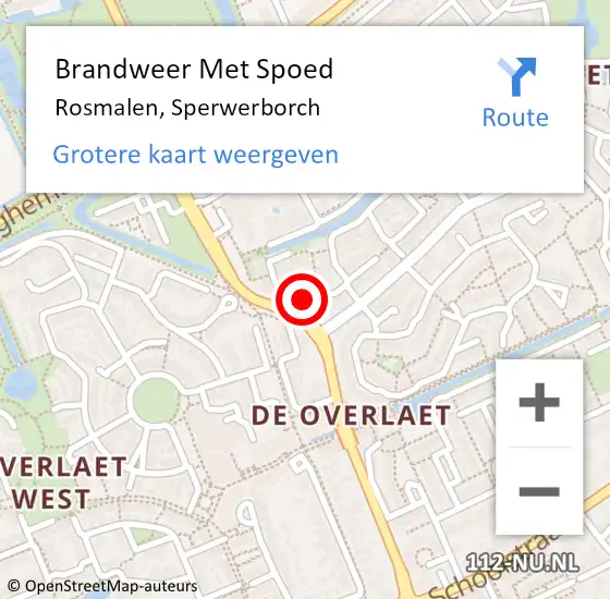 Locatie op kaart van de 112 melding: Brandweer Met Spoed Naar Rosmalen, Sperwerborch op 14 december 2022 17:15