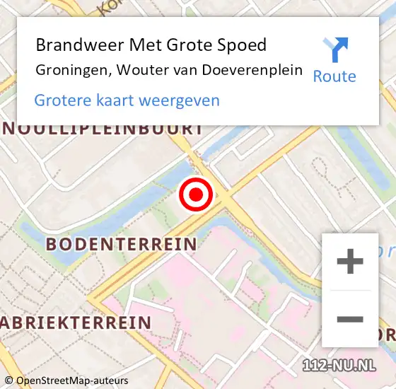 Locatie op kaart van de 112 melding: Brandweer Met Grote Spoed Naar Groningen, Wouter van Doeverenplein op 14 december 2022 17:45