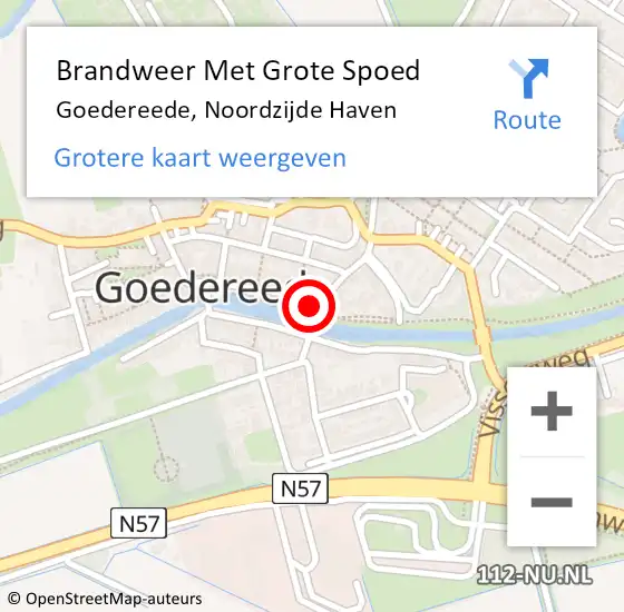 Locatie op kaart van de 112 melding: Brandweer Met Grote Spoed Naar Goedereede, Noordzijde Haven op 14 december 2022 17:52