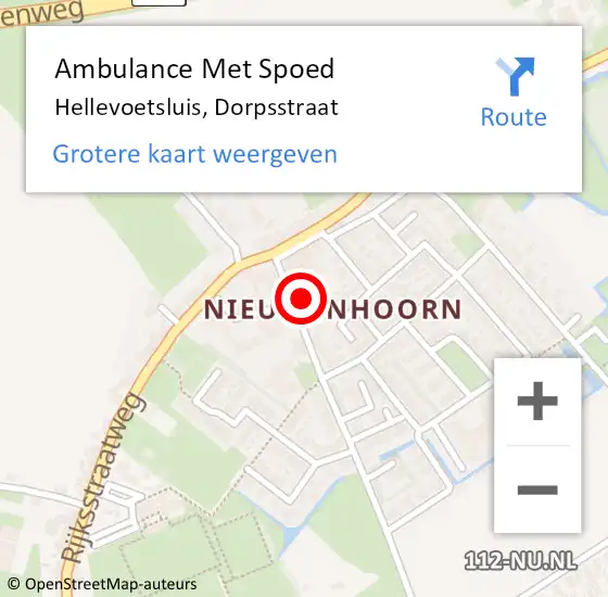 Locatie op kaart van de 112 melding: Ambulance Met Spoed Naar Hellevoetsluis, Dorpsstraat op 14 december 2022 18:02