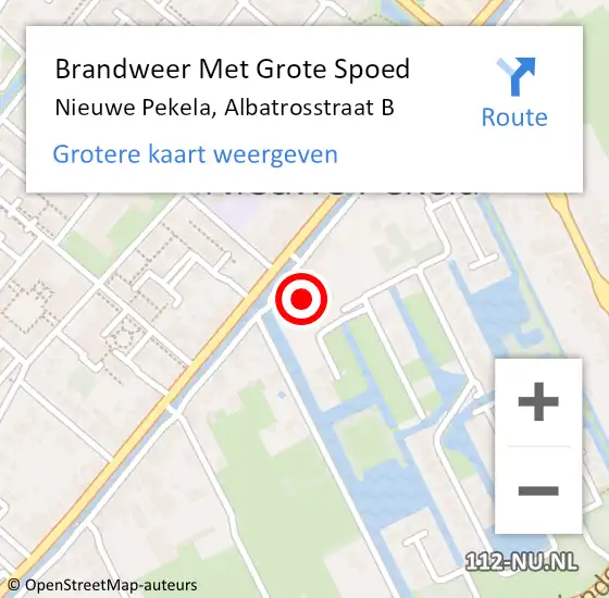 Locatie op kaart van de 112 melding: Brandweer Met Grote Spoed Naar Nieuwe Pekela, Albatrosstraat B op 14 december 2022 18:25