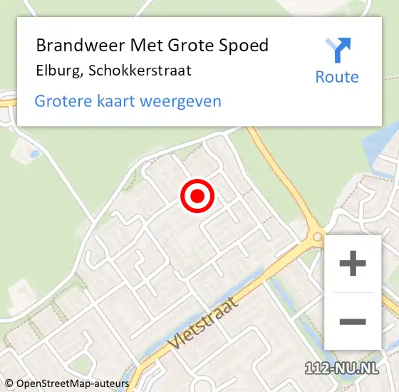 Locatie op kaart van de 112 melding: Brandweer Met Grote Spoed Naar Elburg, Schokkerstraat op 14 december 2022 19:08