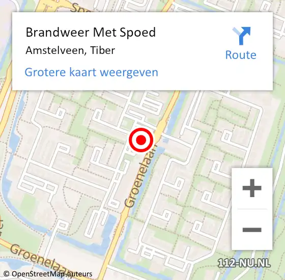 Locatie op kaart van de 112 melding: Brandweer Met Spoed Naar Amstelveen, Tiber op 14 december 2022 20:30
