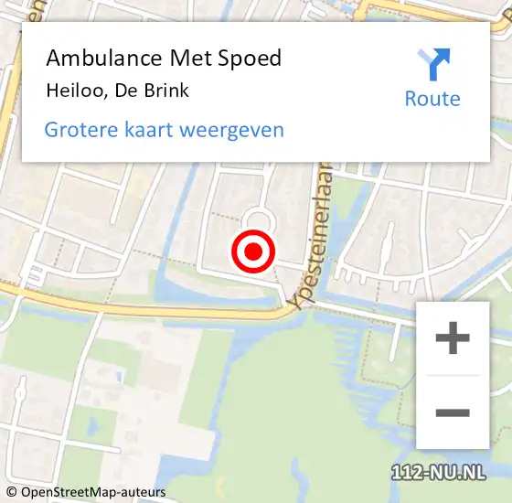 Locatie op kaart van de 112 melding: Ambulance Met Spoed Naar Heiloo, De Brink op 14 december 2022 21:02