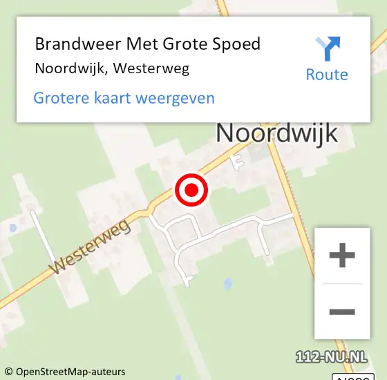 Locatie op kaart van de 112 melding: Brandweer Met Grote Spoed Naar Noordwijk, Westerweg op 14 december 2022 21:16