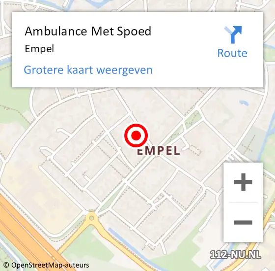 Locatie op kaart van de 112 melding: Ambulance Met Spoed Naar Empel op 10 oktober 2013 22:05