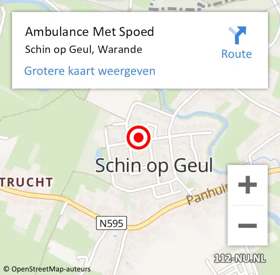 Locatie op kaart van de 112 melding: Ambulance Met Spoed Naar Schin op Geul, Warande op 8 augustus 2014 12:09