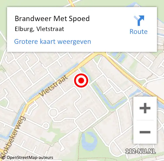 Locatie op kaart van de 112 melding: Brandweer Met Spoed Naar Elburg, Vletstraat op 14 december 2022 22:16