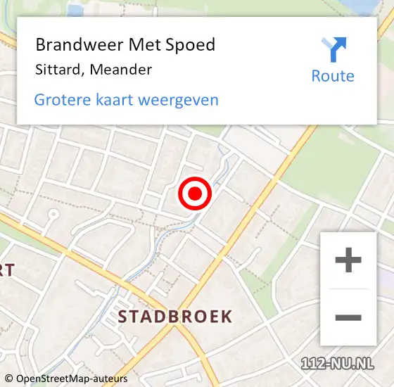 Locatie op kaart van de 112 melding: Brandweer Met Spoed Naar Sittard, Meander op 14 december 2022 22:33