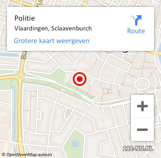 Locatie op kaart van de 112 melding: Politie Vlaardingen, Sclaavenburch op 14 december 2022 22:34