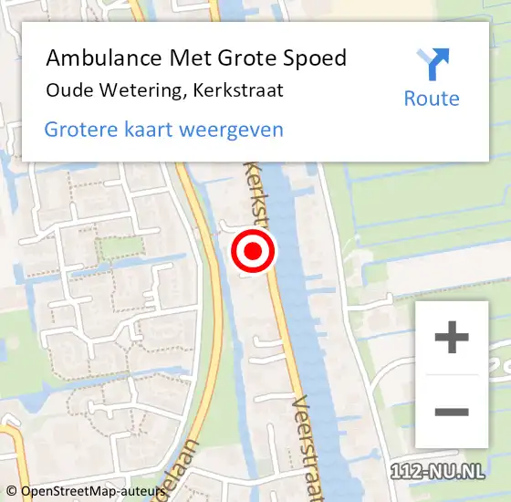 Locatie op kaart van de 112 melding: Ambulance Met Grote Spoed Naar Oude Wetering, Kerkstraat op 15 december 2022 03:59