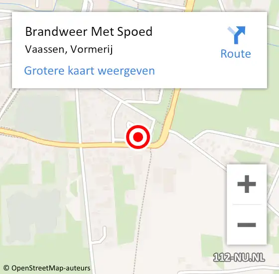 Locatie op kaart van de 112 melding: Brandweer Met Spoed Naar Vaassen, Vormerij op 15 december 2022 04:20