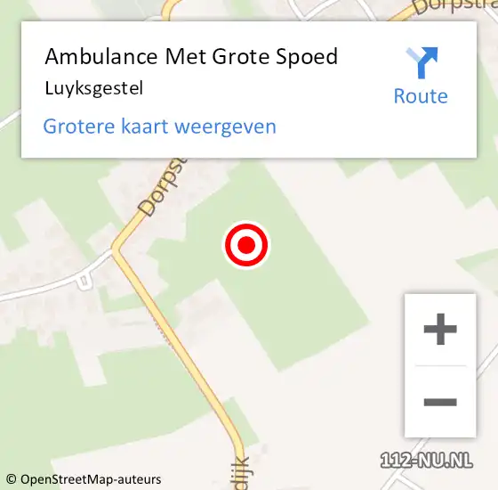 Locatie op kaart van de 112 melding: Ambulance Met Grote Spoed Naar Luyksgestel op 15 december 2022 04:33