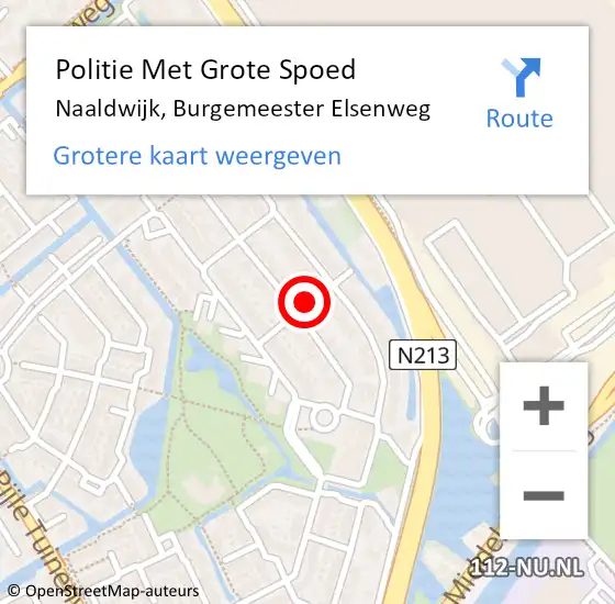 Locatie op kaart van de 112 melding: Politie Met Grote Spoed Naar Naaldwijk, Burgemeester Elsenweg op 15 december 2022 06:30