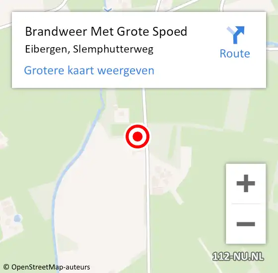 Locatie op kaart van de 112 melding: Brandweer Met Grote Spoed Naar Eibergen, Slemphutterweg op 15 december 2022 06:36