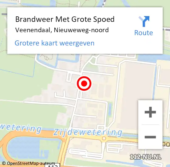 Locatie op kaart van de 112 melding: Brandweer Met Grote Spoed Naar Veenendaal, Nieuweweg-noord op 15 december 2022 06:39