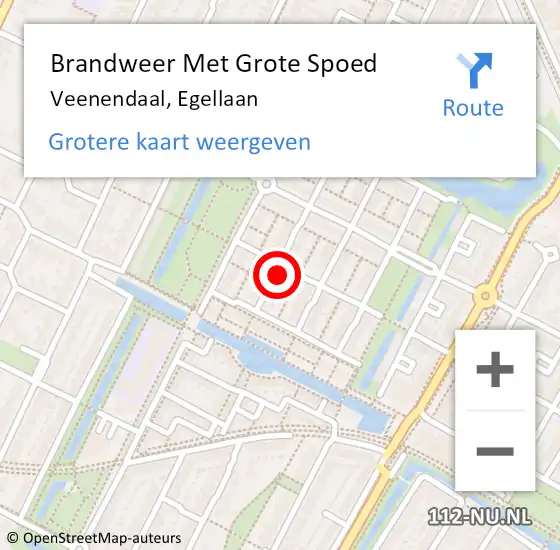 Locatie op kaart van de 112 melding: Brandweer Met Grote Spoed Naar Veenendaal, Egellaan op 15 december 2022 06:51