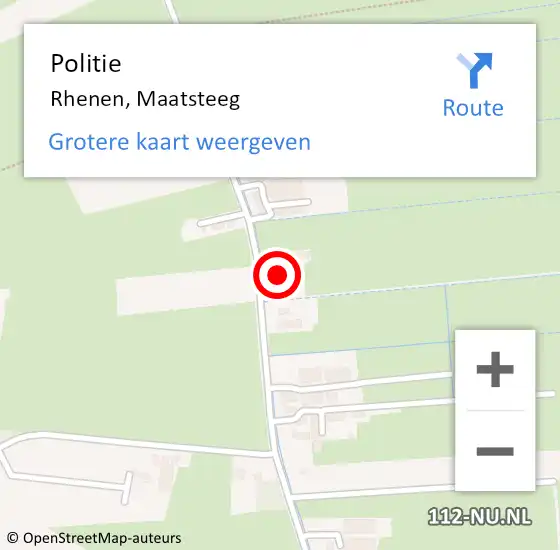 Locatie op kaart van de 112 melding: Politie Rhenen, Maatsteeg op 15 december 2022 07:50