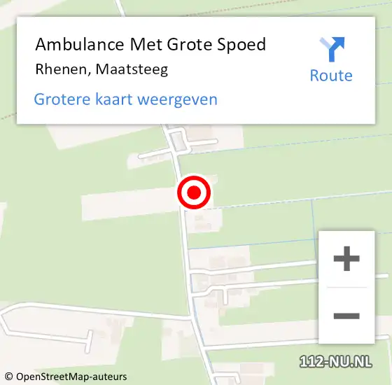 Locatie op kaart van de 112 melding: Ambulance Met Grote Spoed Naar Rhenen, Maatsteeg op 15 december 2022 07:51