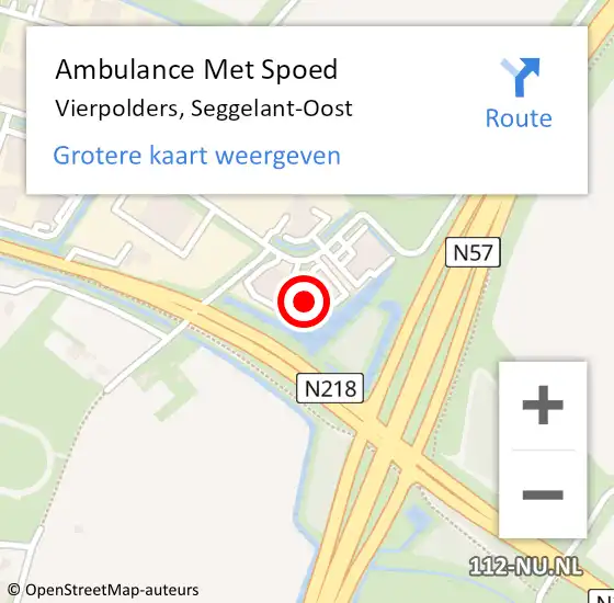 Locatie op kaart van de 112 melding: Ambulance Met Spoed Naar Vierpolders, Seggelant-Oost op 15 december 2022 08:08