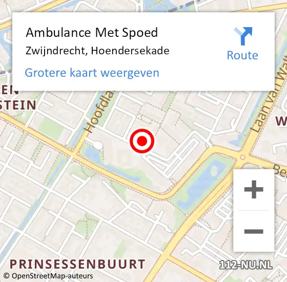 Locatie op kaart van de 112 melding: Ambulance Met Spoed Naar Zwijndrecht, Hoendersekade op 15 december 2022 08:33