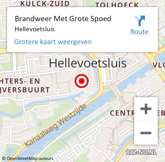 Locatie op kaart van de 112 melding: Brandweer Met Grote Spoed Naar Hellevoetsluis op 15 december 2022 08:35