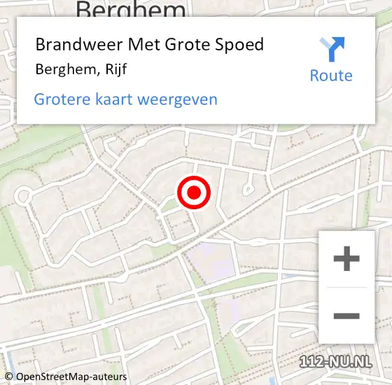 Locatie op kaart van de 112 melding: Brandweer Met Grote Spoed Naar Berghem, Rijf op 15 december 2022 09:09