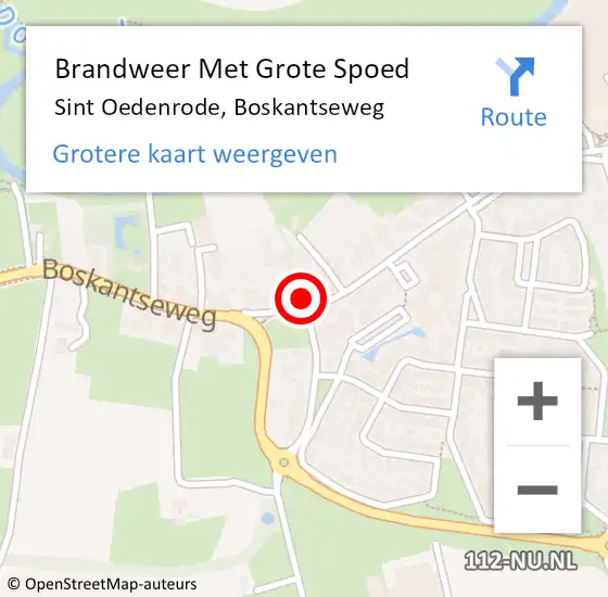 Locatie op kaart van de 112 melding: Brandweer Met Grote Spoed Naar Sint Oedenrode, Boskantseweg op 15 december 2022 09:09