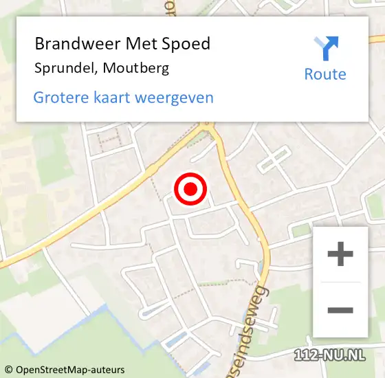 Locatie op kaart van de 112 melding: Brandweer Met Spoed Naar Sprundel, Moutberg op 15 december 2022 10:32