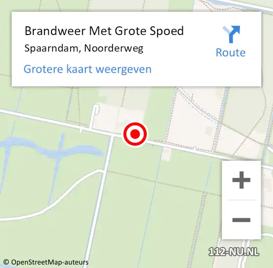 Locatie op kaart van de 112 melding: Brandweer Met Grote Spoed Naar Spaarndam, Noorderweg op 15 december 2022 11:34