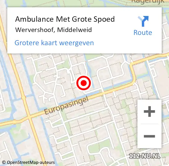 Locatie op kaart van de 112 melding: Ambulance Met Grote Spoed Naar Wervershoof, Middelweid op 15 december 2022 11:46