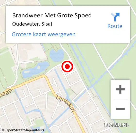 Locatie op kaart van de 112 melding: Brandweer Met Grote Spoed Naar Oudewater, Sisal op 15 december 2022 11:47