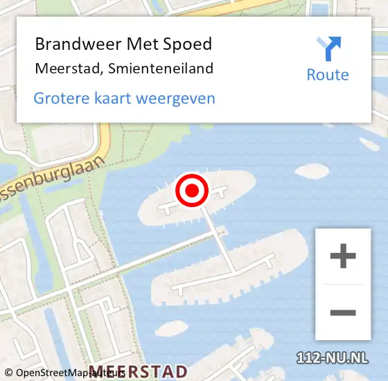 Locatie op kaart van de 112 melding: Brandweer Met Spoed Naar Meerstad, Smienteneiland op 15 december 2022 13:22