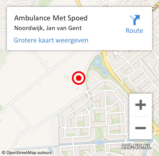 Locatie op kaart van de 112 melding: Ambulance Met Spoed Naar Noordwijk, Jan van Gent op 15 december 2022 13:28