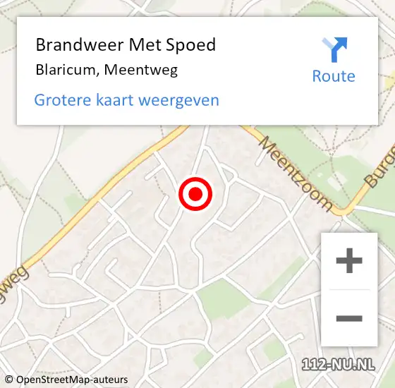 Locatie op kaart van de 112 melding: Brandweer Met Spoed Naar Blaricum, Meentweg op 15 december 2022 13:34