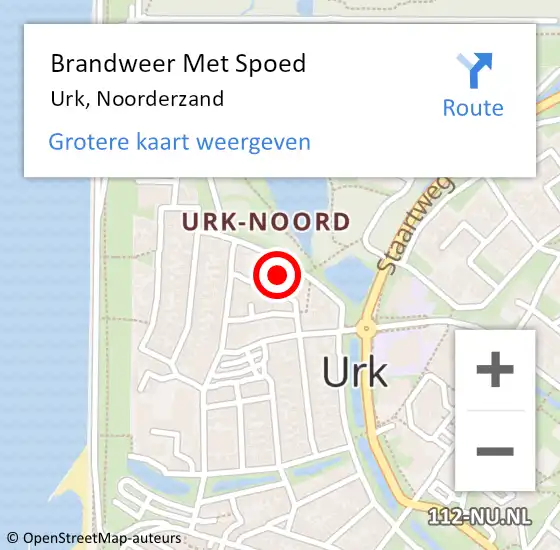 Locatie op kaart van de 112 melding: Brandweer Met Spoed Naar Urk, Noorderzand op 15 december 2022 14:42