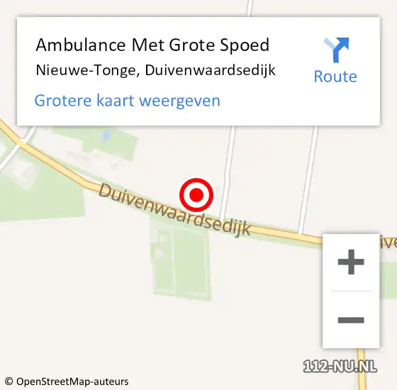 Locatie op kaart van de 112 melding: Ambulance Met Grote Spoed Naar Nieuwe-Tonge, Duivenwaardsedijk op 15 december 2022 15:03