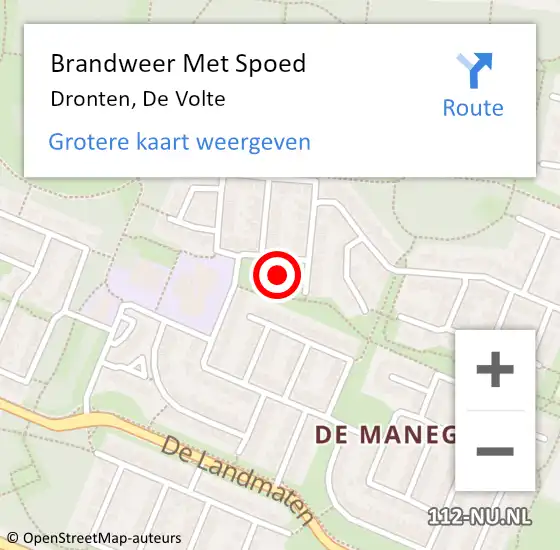 Locatie op kaart van de 112 melding: Brandweer Met Spoed Naar Dronten, De Volte op 15 december 2022 15:36