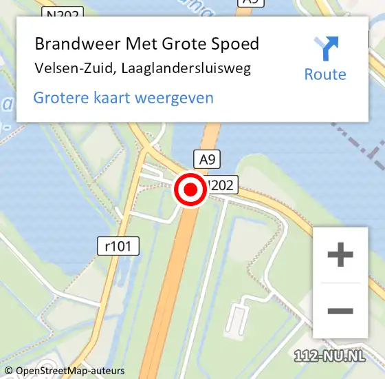 Locatie op kaart van de 112 melding: Brandweer Met Grote Spoed Naar Velsen-Zuid, Laaglandersluisweg op 15 december 2022 16:02