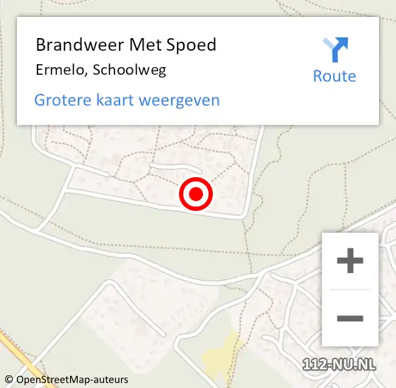 Locatie op kaart van de 112 melding: Brandweer Met Spoed Naar Ermelo, Schoolweg op 15 december 2022 16:06