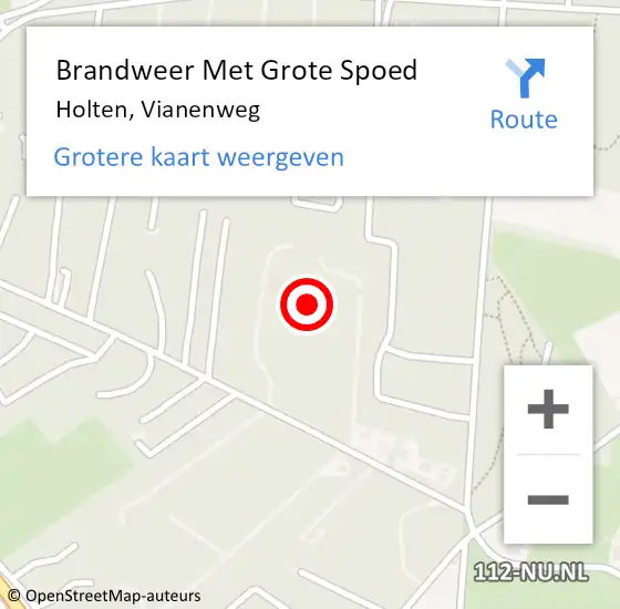 Locatie op kaart van de 112 melding: Brandweer Met Grote Spoed Naar Holten, Vianenweg op 15 december 2022 16:39