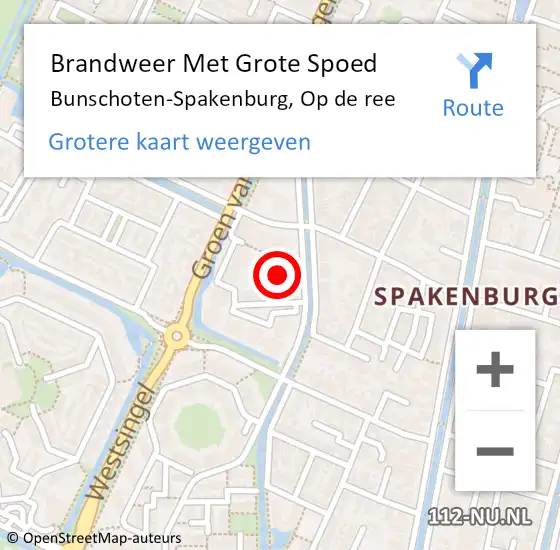 Locatie op kaart van de 112 melding: Brandweer Met Grote Spoed Naar Bunschoten-Spakenburg, Op de ree op 15 december 2022 16:46